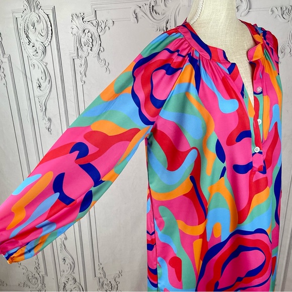 Colorful Oversized Maxi Dress Shirt - Picture 6 of 10